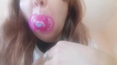 hey your lovely girl is bored of sucking only the pacifier